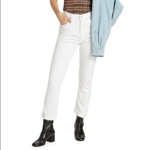 Agolde Riley High-Rise Stretch Straight-Leg Crop Jeans
